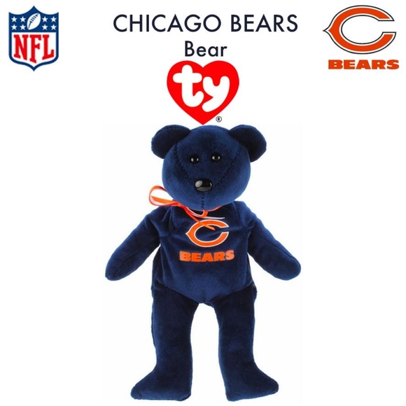 Ty Beanie Babies CHICAGO BEARS Bear - Picture 1 of 9